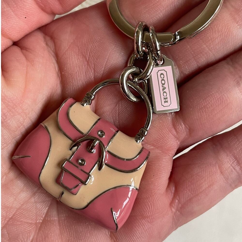 Rare Y2K Coach Pink Buckle Soho Bag Charm Keychain | Retired Mini Purse NWOT - Picture 1 of 4
